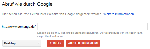 Search Console Abruf wie durch Google