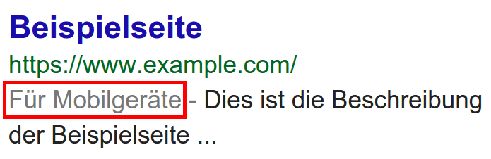 Google Suchergebnisse Mobile Label